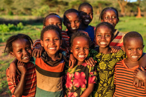 Group of happy African children - Ethiopia, East Africa Campaign for Orphans and Vulnerable Children